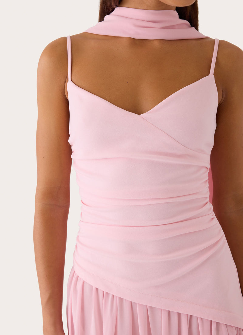 Sancha Scarf Maxi Dress - Soft Pink