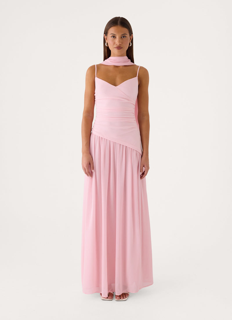 Sancha Scarf Maxi Dress - Soft Pink