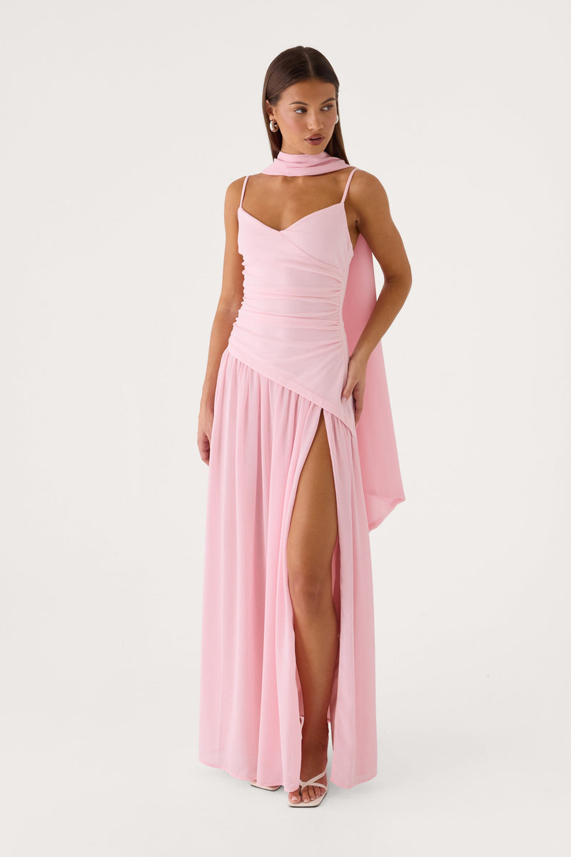 Sancha Scarf Maxi Dress - Soft Pink