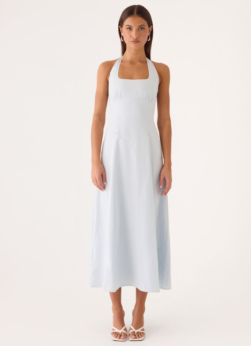 Sarrah Halter Midi Dress - Blue