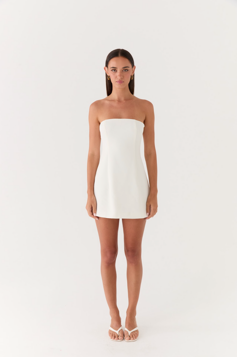 Della Strapless Mini Dress - White