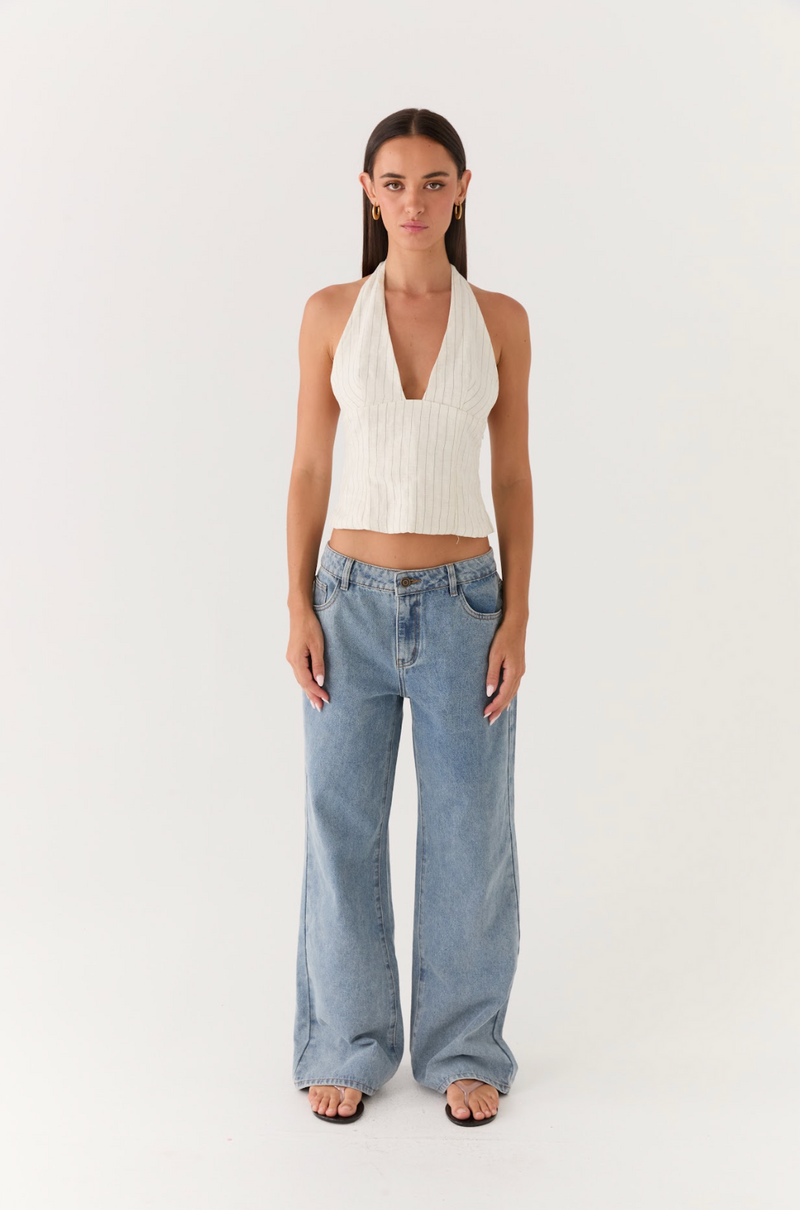 Amiera Halter Top - Desert Stripe