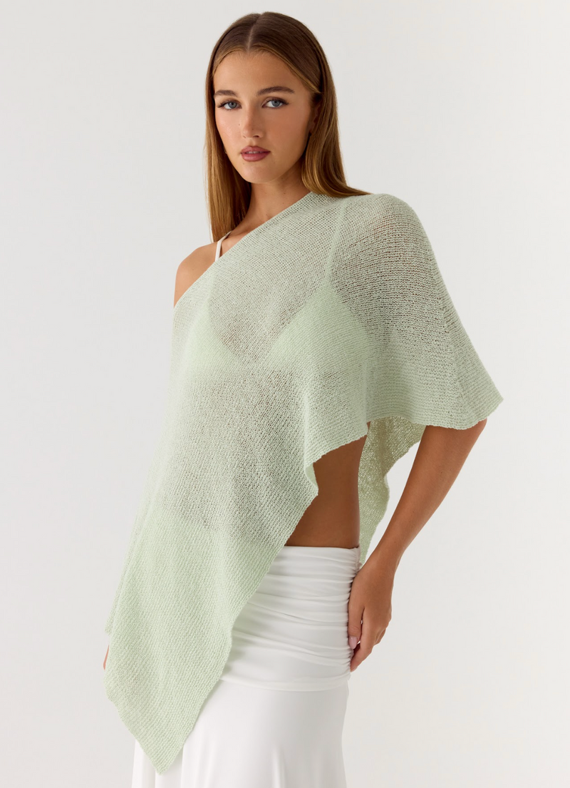 Yas Knit Cape - Green