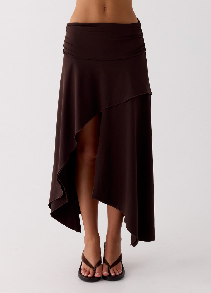 Lycia Midi Skirt - Chocolate