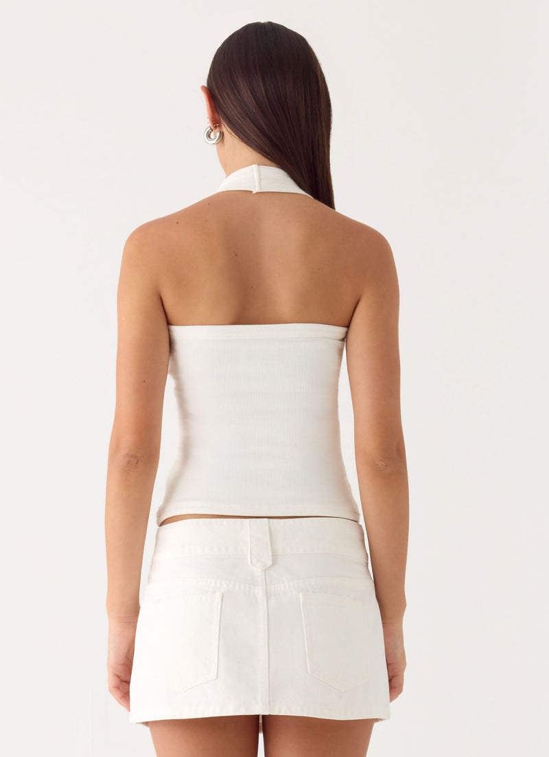 Sean Low Rise Denim Mini Skirt - White