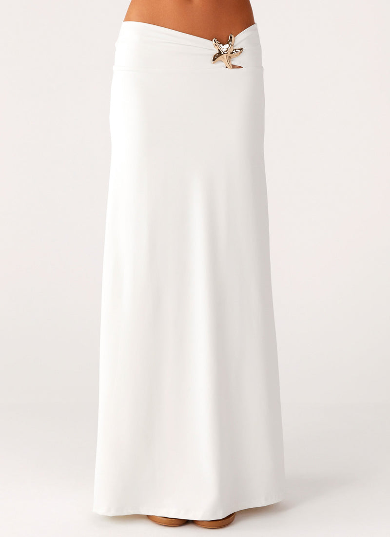 Shoreline Glow Maxi Skirt - Off White