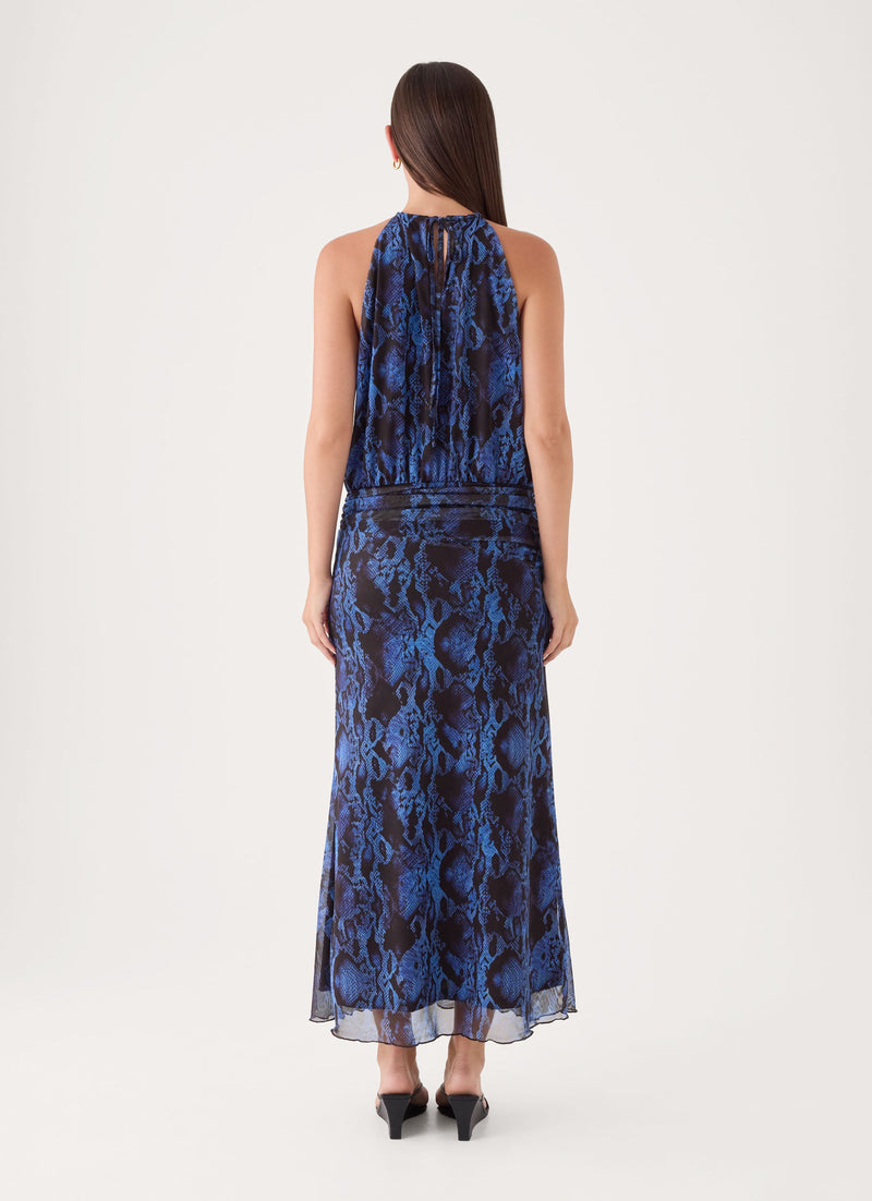 Silent Venom Maxi Dress - Snake Print