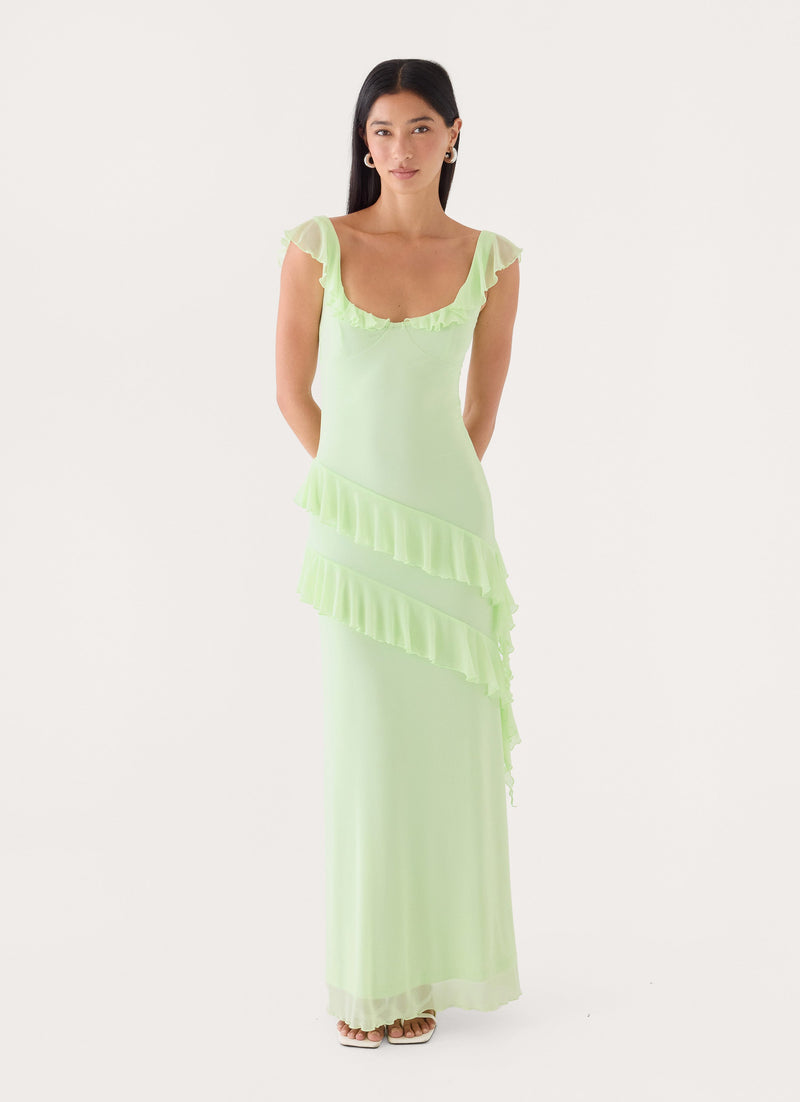 Soreline Ruffle Maxi Dress - Soft Lime