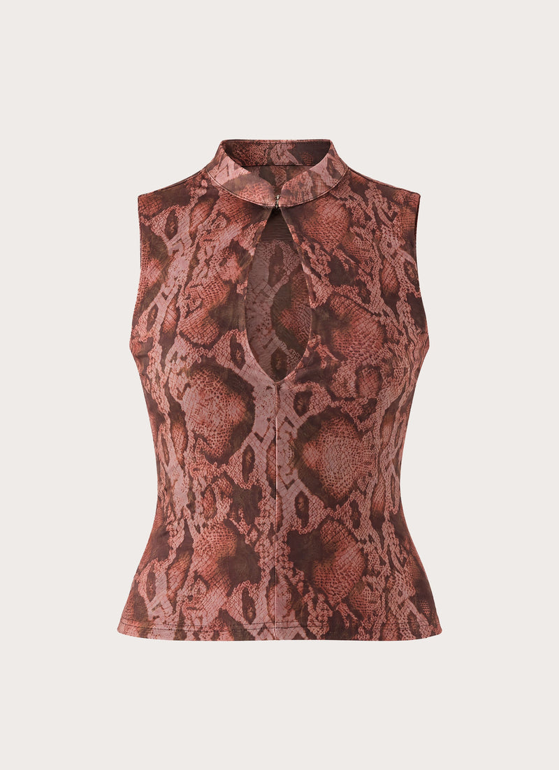 Strike First Keyhole Top - Snake Print