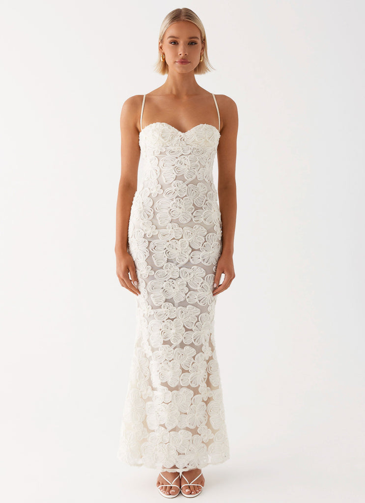 Womens Candace Mini Dress  in the colour  Ivory in front of the colour light grey
