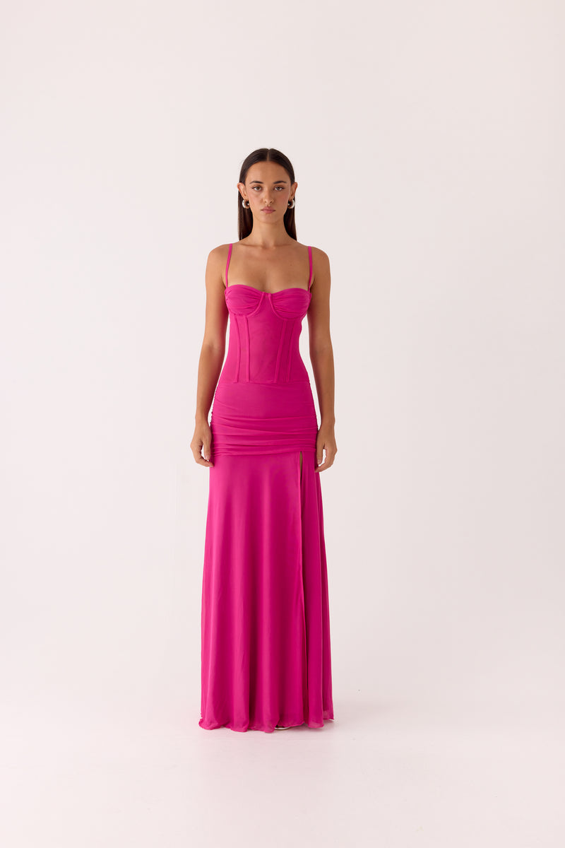 Viene Corset Maxi Dress - Fuchsia