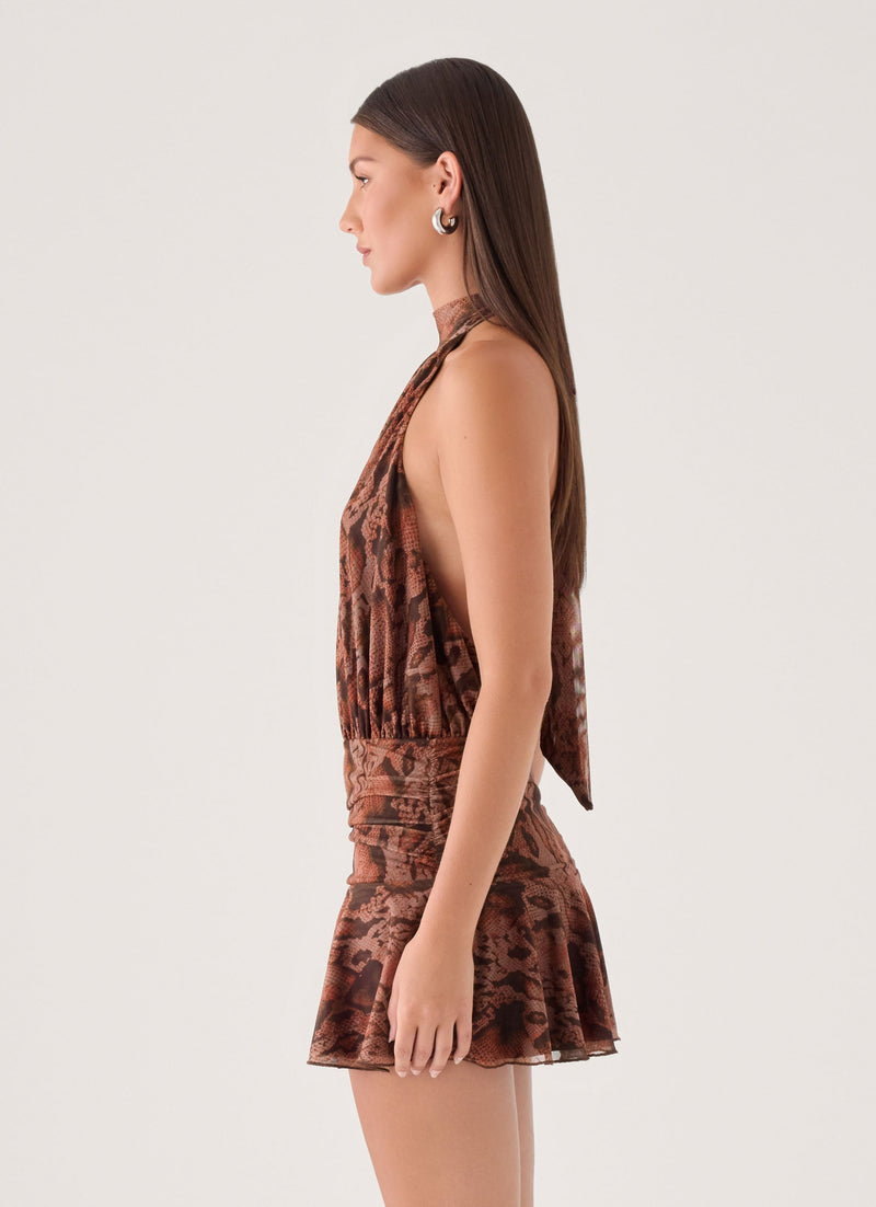 Viper Mini Dress - Snake Print