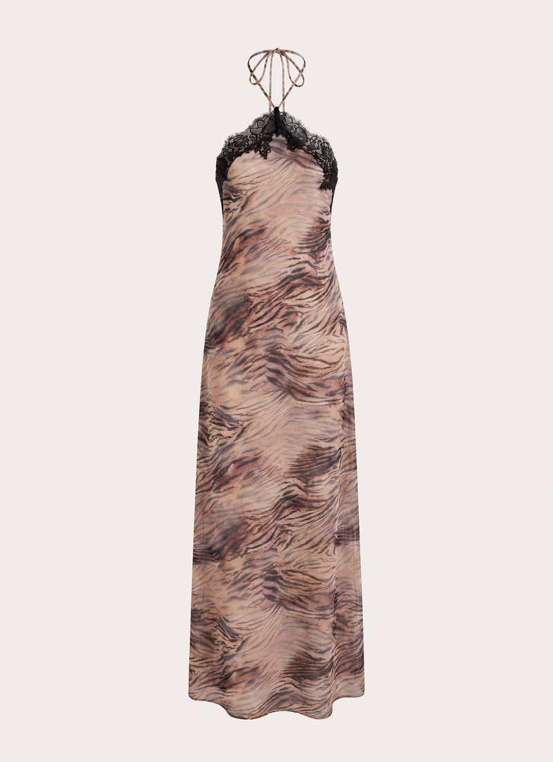 Zamarita Halter Maxi Dress - Golden Tiger