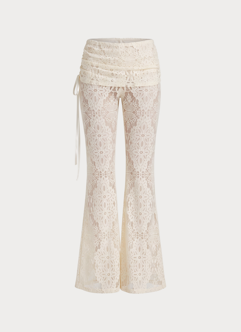 Zayabell Lace Pants - White