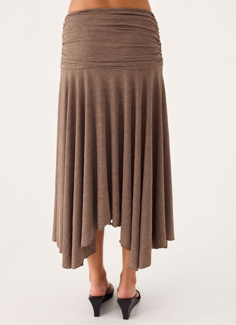 Zayde Midi Skirt - Taupe
