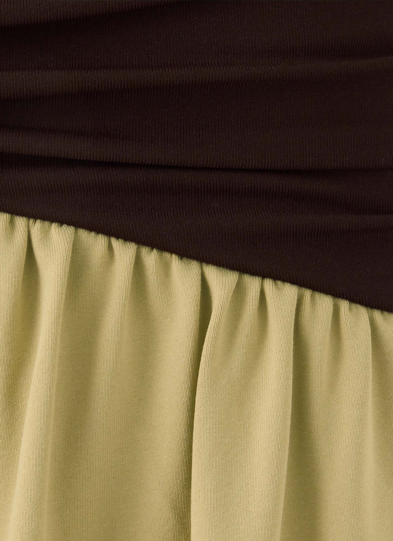 Zeraphine Gathered Maxi Skirt - Olive