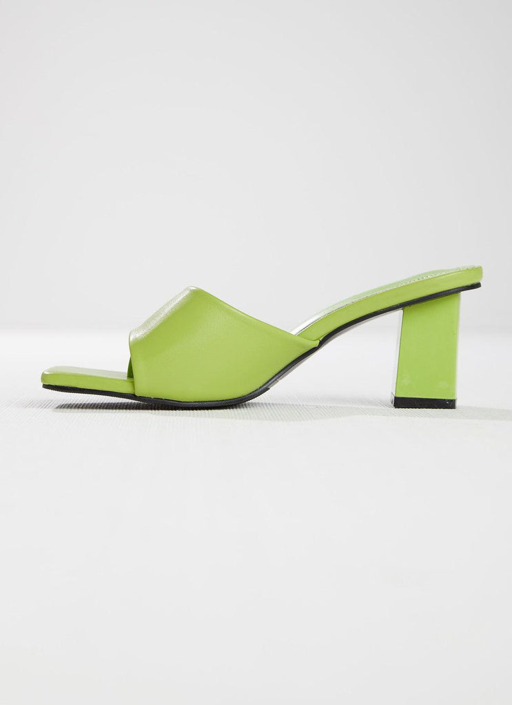 Dixie Mule Heel - Lime Green - Peppermayo