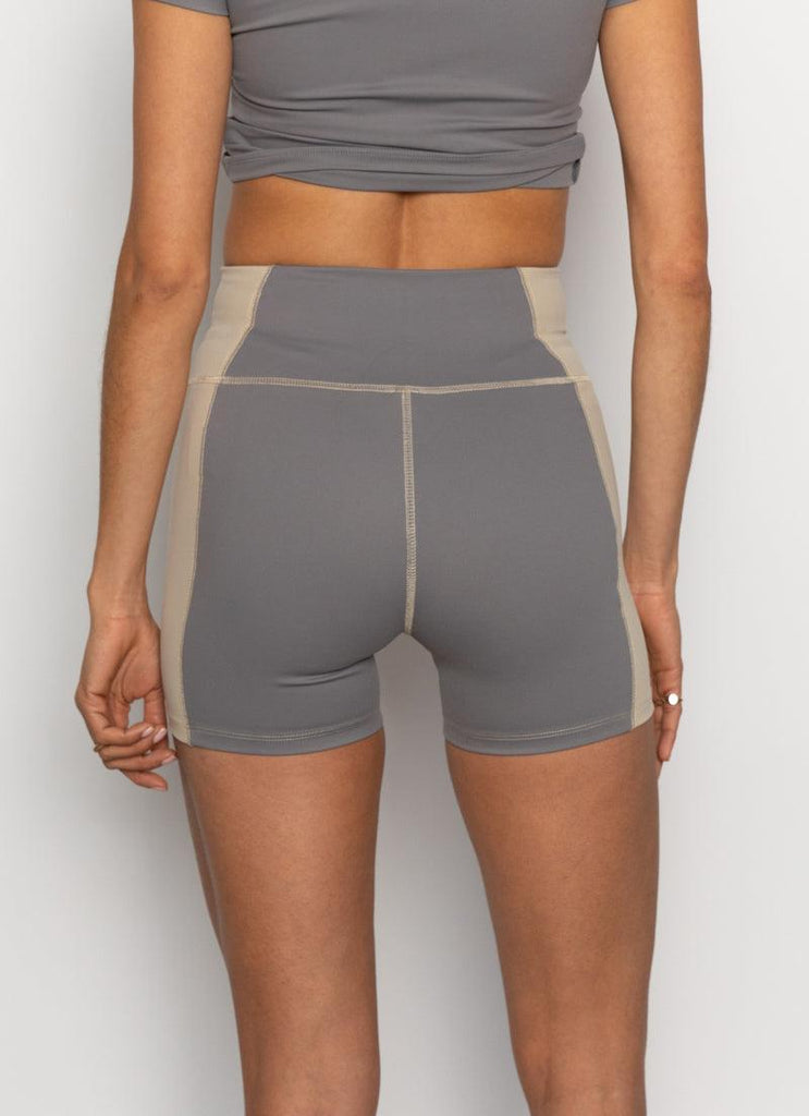 Ski Resort Cycle Shorts - Charcoal Contrast - Peppermayo