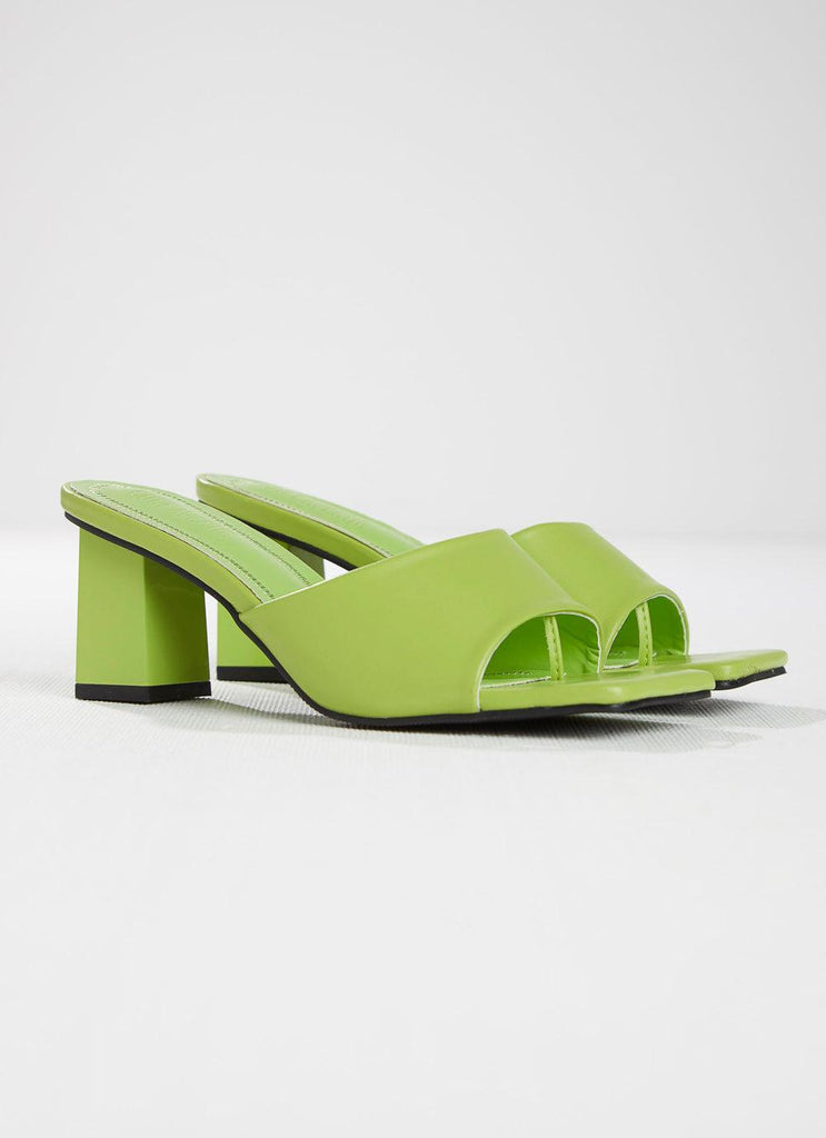 Dixie Mule Heel - Lime Green - Peppermayo