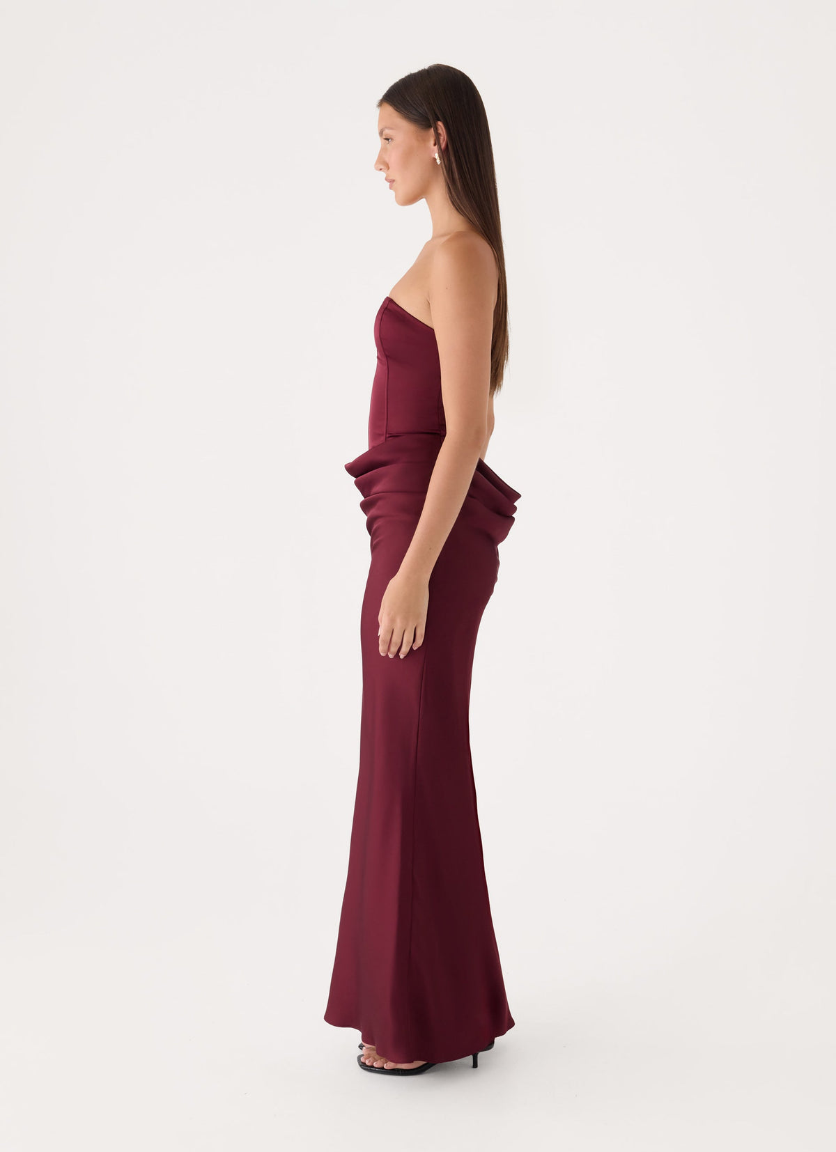 Adara Corset Maxi Dress - Burgundy