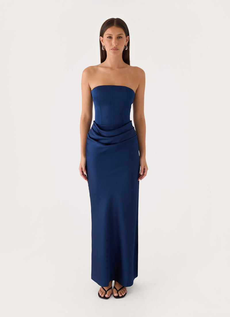 Adara Corset Maxi Dress - Dark Navy