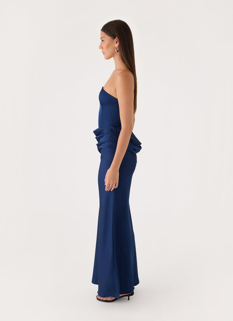 Adara Corset Maxi Dress - Dark Navy