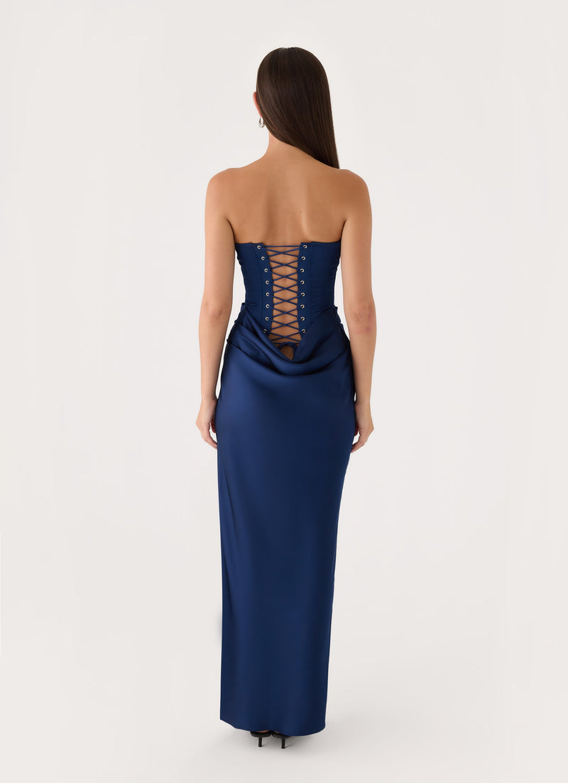 Adara Corset Maxi Dress - Dark Navy