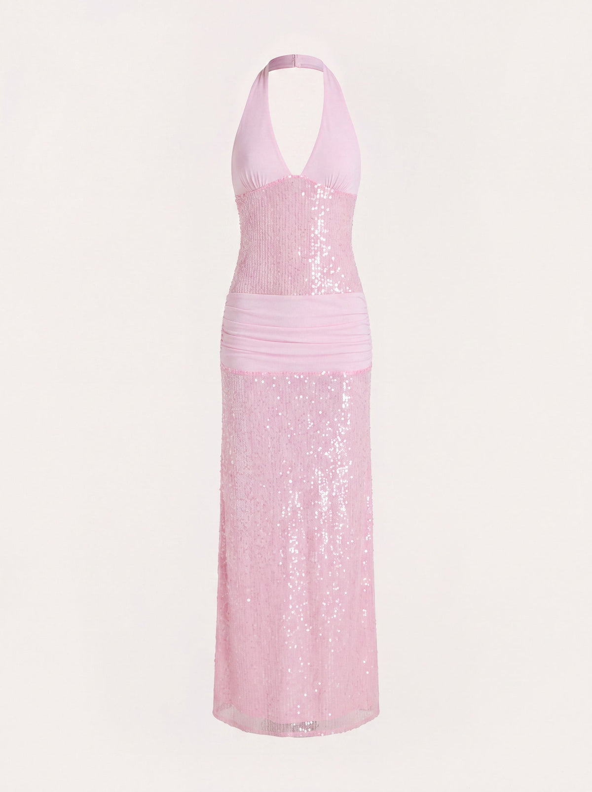 Alenya Sequin Halter Maxi Dress - Pink