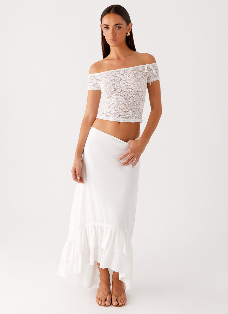Alessandra Maxi Skirt White 3 Peppermayo
