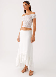 Alessandra Maxi Skirt White 4 Peppermayo