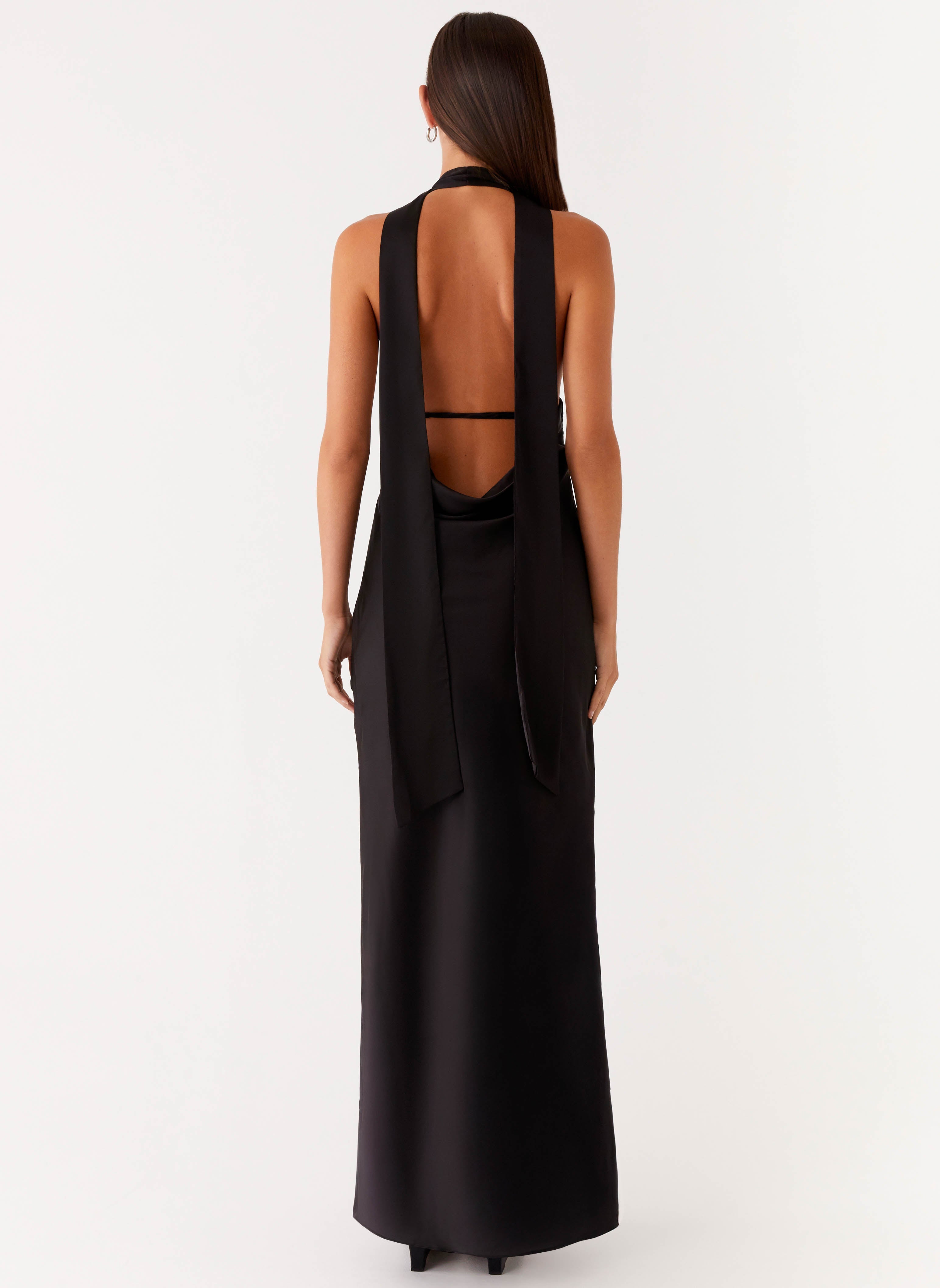 Alicia Satin Halter Maxi Dress