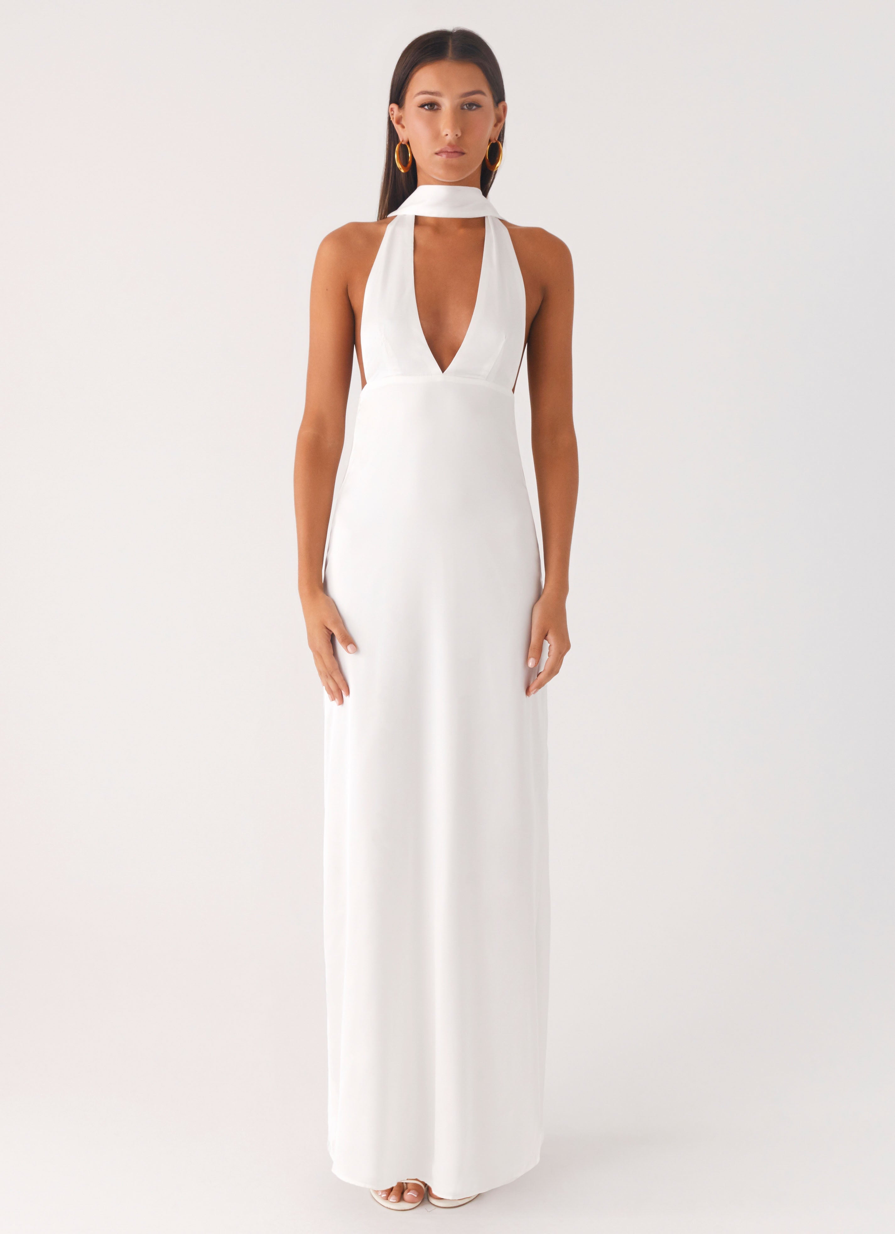 Alicia Satin Halter Maxi Dress