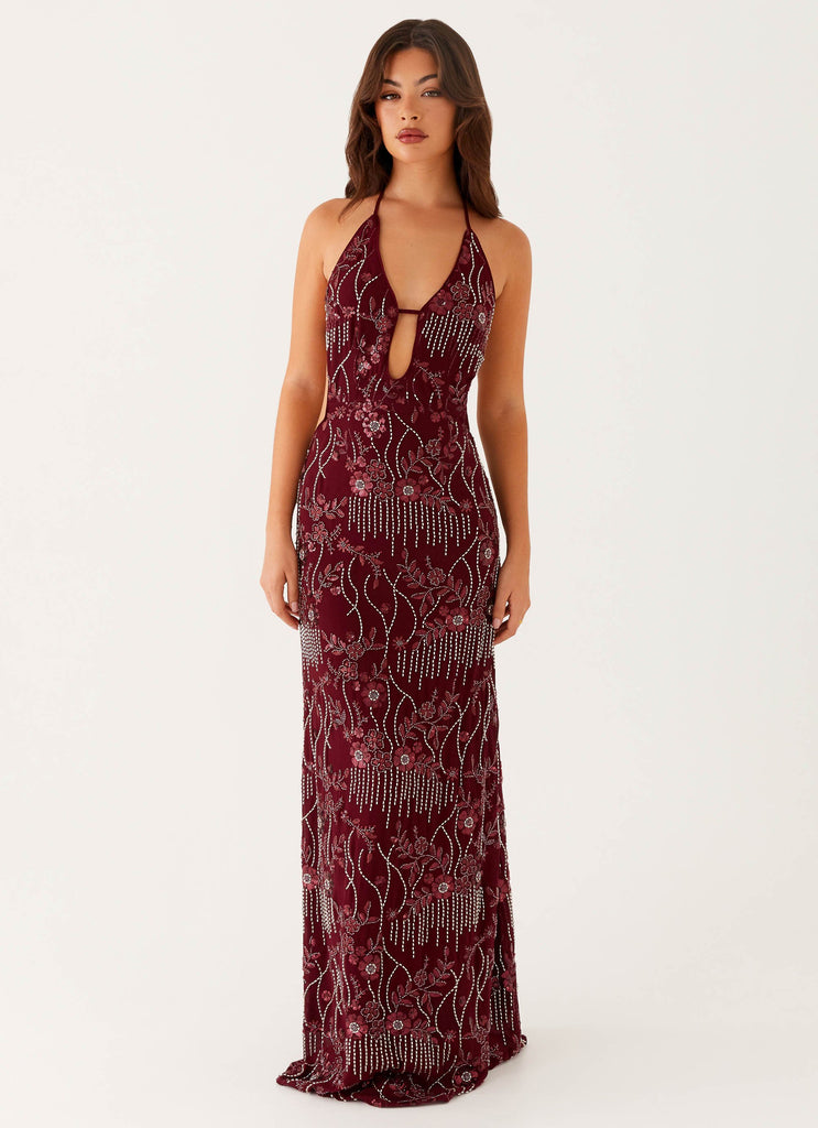 All For Love Maxi Dress - Burgundy