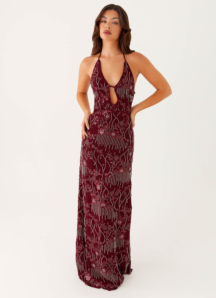 All For Love Maxi Dress - Burgundy