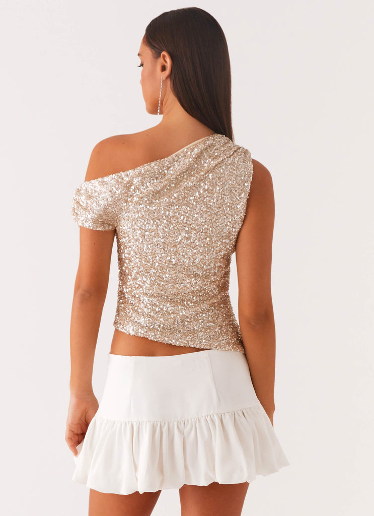 All Star Off Shoulder Top - Silver