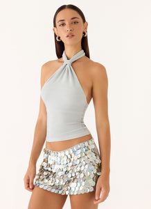 Amber Light Top - Silver