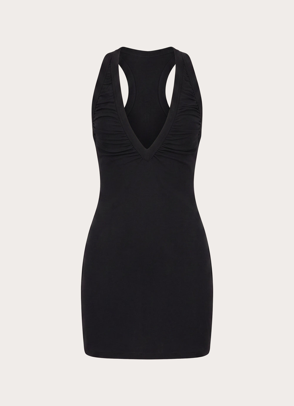 Amelina Ruched Mini Dress - Black
