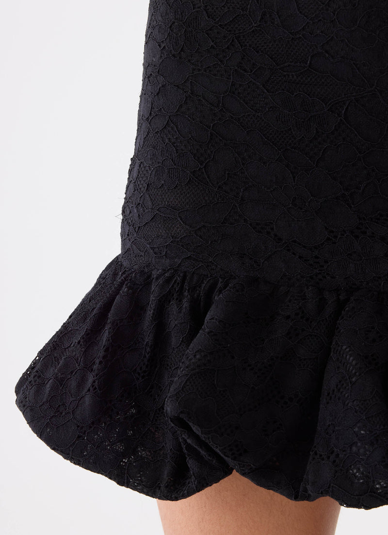 Anari Lace Mini Dress - Black