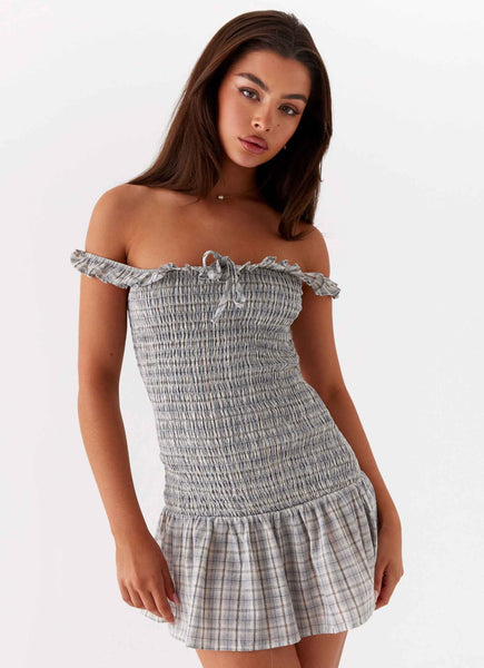 Anica Check Mini Dress - Grey Check – Peppermayo UK