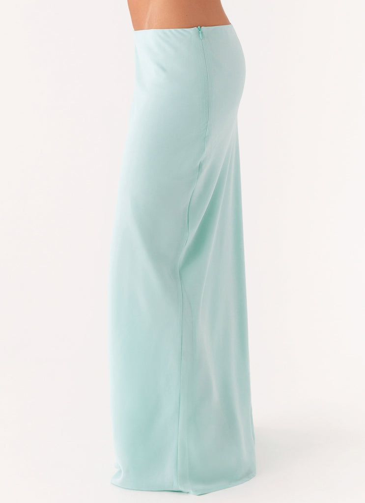 Another Life Chiffon Maxi Skirt - Pale Blue