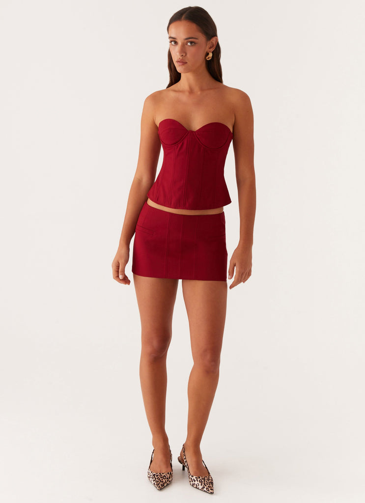 Armelle Micro Mini Skirt - Maroon