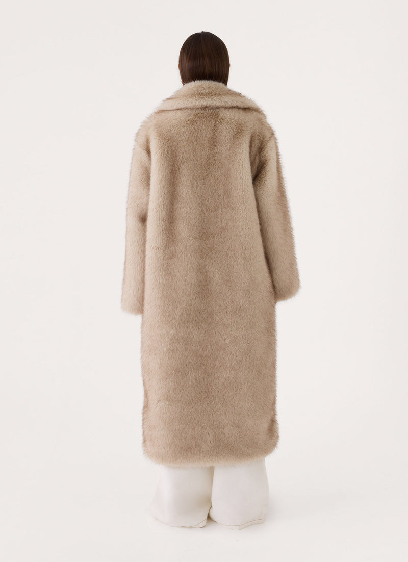 Aspen Avenue Faux Fur Coat - Natural
