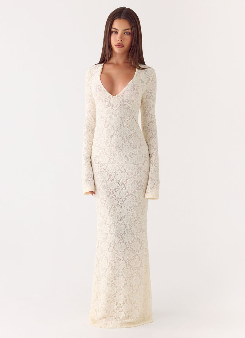 Astoria Long Sleeve Maxi Dress - Ivory