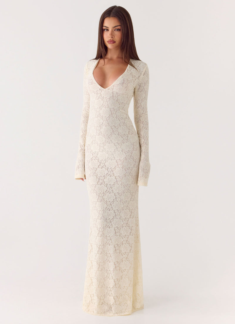Astoria Long Sleeve Maxi Dress - Ivory