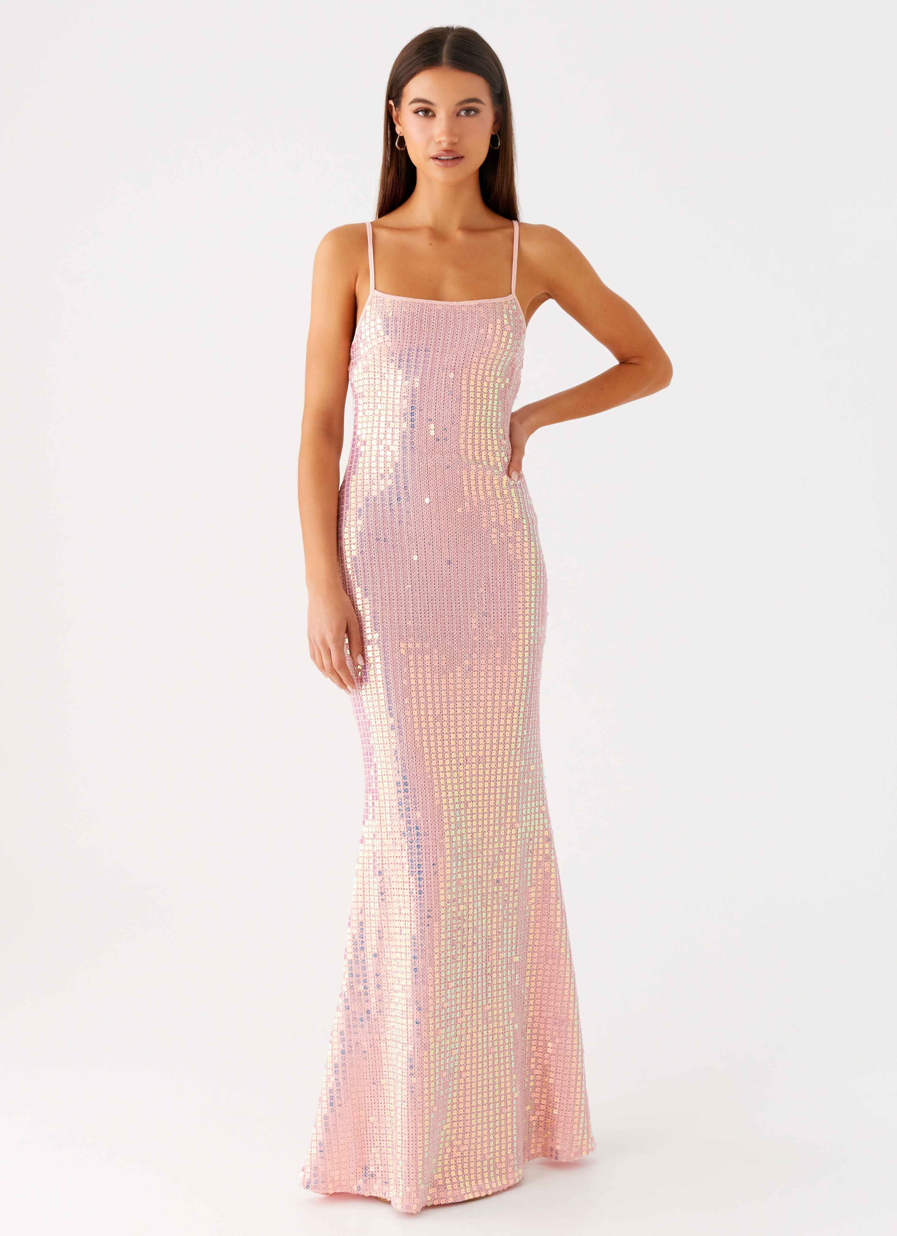 Attitude Knit Sequin Maxi Dress