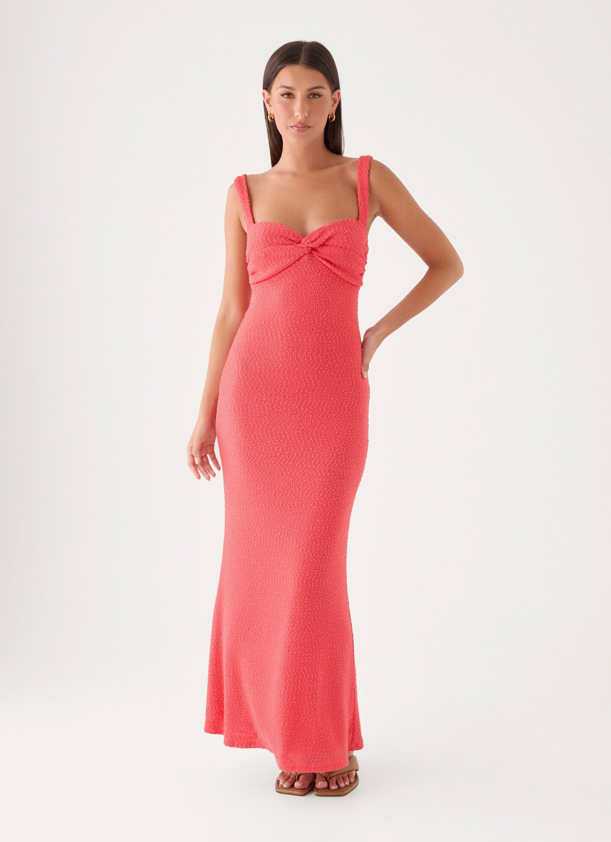 Aurelle Maxi Dress - Coral