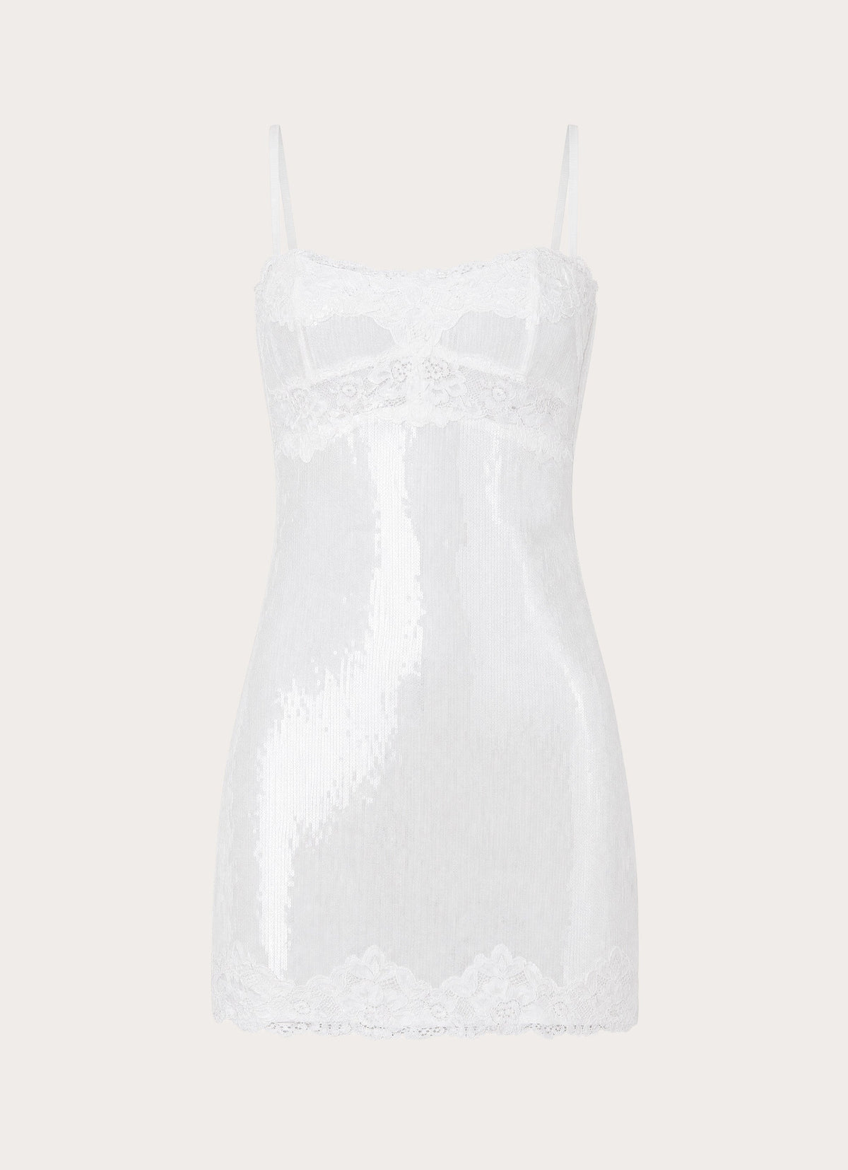 Averie Sequin Mini Dress - White