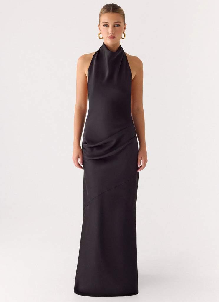 Back To Life Halter Maxi Dress - Black