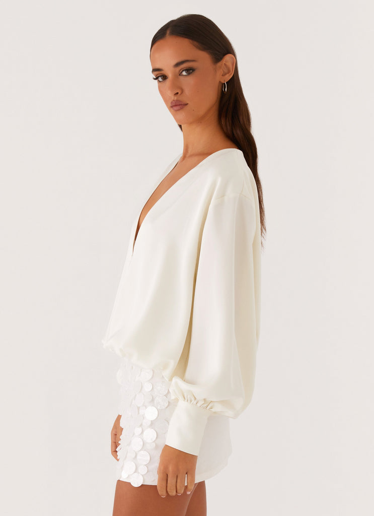 Baxter Balloon Sleeve Blouse - Off White