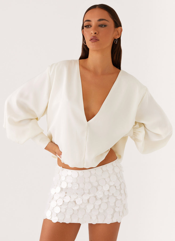 Baxter Balloon Sleeve Blouse - Off White